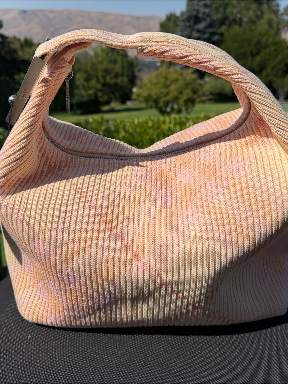Burberry Women’s Soft Knit Shoulder Bag in Pastel Peach